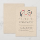 美しい新郎新婦の結婚式のRSVPカード 出欠カード (正面/裏面)