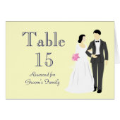 美しい新郎新婦テーブルのシーティングネームカード (正面横)