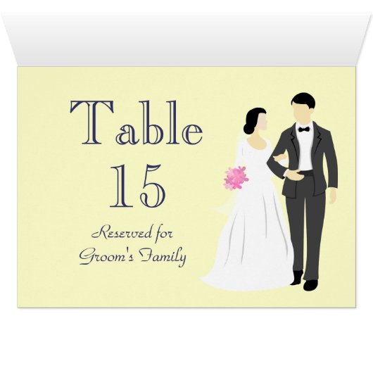 美しい新郎新婦テーブルのシーティングネームカード (内部横(下))