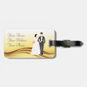 美しい新郎新婦結婚ズ ラゲッジタグ (裏面横)