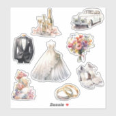 美しい新郎新婦 シール (シート)