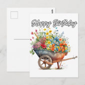 美しい新鮮な花たちお誕生日おめでとうございます ポストカード (正面/裏面)