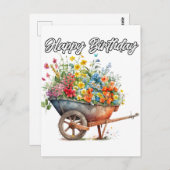 美しい新鮮な花たちお誕生日おめでとう ポストカード (正面/裏面)