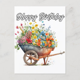 美しい新鮮な花たち 誕生日おめでとう ポストカード
