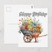 美しい新鮮な花たち 誕生日おめでとう ポストカード (正面/裏面)