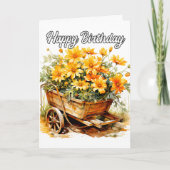 美しい新鮮な花のハッピーバースデー カード (正面)
