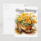 美しい新鮮な花の幸せな誕生日 ポストカード (正面/裏面)