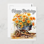 美しい新鮮な花の誕生日おめでとう ポストカード (正面/裏面)