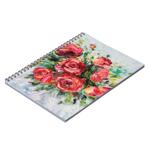 美しい新鮮な花束の抽象芸術油絵 ノートブック (左側)