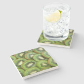 美しい新鮮なKiWi準備完了食べ ストーンコースター (横)