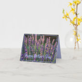 美しい日に照らされたラベンダーの花母の日 カード (黄色い花)