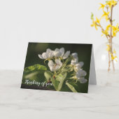 美しい日に照らされた白い梨の花 カード (黄色い花)