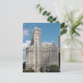 美しい日のシカゴのWrigley建物 ポストカード (スタンド正面)