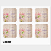 美しい日のフローラのステッカーを素朴持つ スクエアシール (シート)