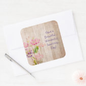 美しい日のフローラのステッカーを素朴持つ スクエアシール (封筒)