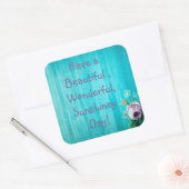 美しい日のフローラの木素朴のシールを持つ スクエアシール (封筒)