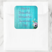 美しい日のフローラの木素朴のシールを持つ スクエアシール (バッグ)