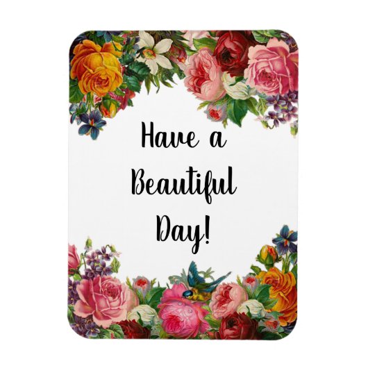 美しい日のヴィンテージフローラギフトマグネットを持っている マグネット (縦)