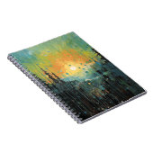 美しい日の出が山の風景 ノートブック (右側)