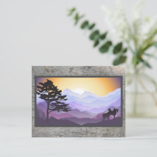 美しい日の出の山の風景アート ポストカード