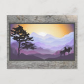 美しい日の出の山の風景アート ポストカード (正面)