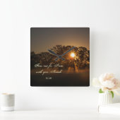 美しい日の出の感動的な柱時計 スクエア壁時計 (ホーム)