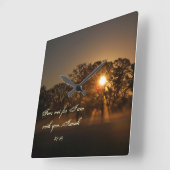 美しい日の出の感動的な柱時計 スクエア壁時計 (傾斜)