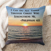 美しい日の出ピリピ4:13枕 クッション (ブランケット)