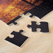 美しい日の出ピンクの雲の写真 ジグソーパズル (側面)