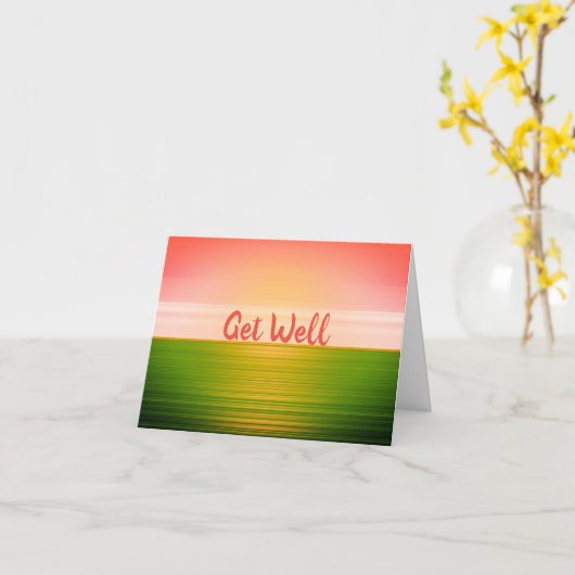 美しい日の出 カード (黄色い花)