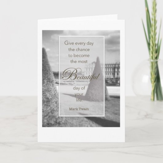 美しい日の引用文-トワインバーセイルズの庭に印を付けて下さい カード (正面)