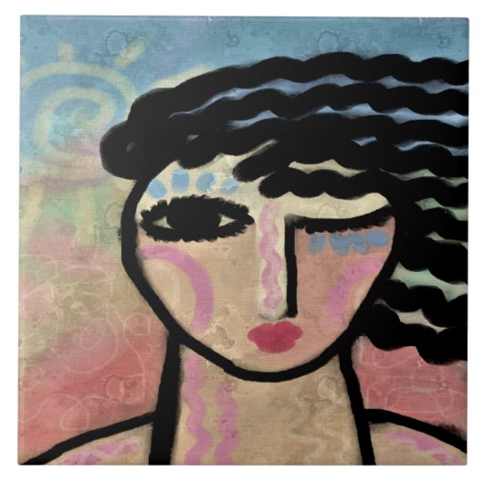 美しい日の抽象芸術デジ絵画タル タイル (正面)