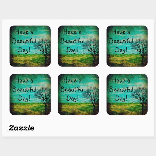 美しい日の木のステッカーお洒落を貼る スクエアシール (シート)