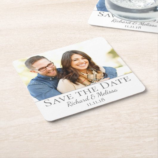 美しい日付写真を保存 スクエアペーパーコースター (アングル)