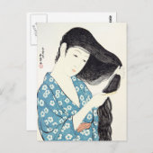 美しい日本のが彼女の髪を粉々にする ポストカード (正面/裏面)