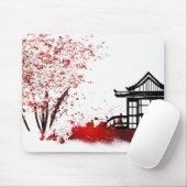 美しい日本のさくらんぼ林の家 マウスパッド (マウス)
