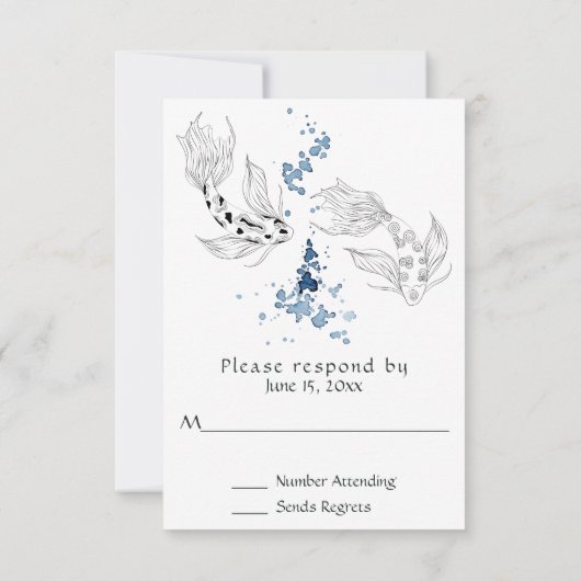 美しい日本のコイフィッシュ結婚スイミング 出欠カード (裏面)