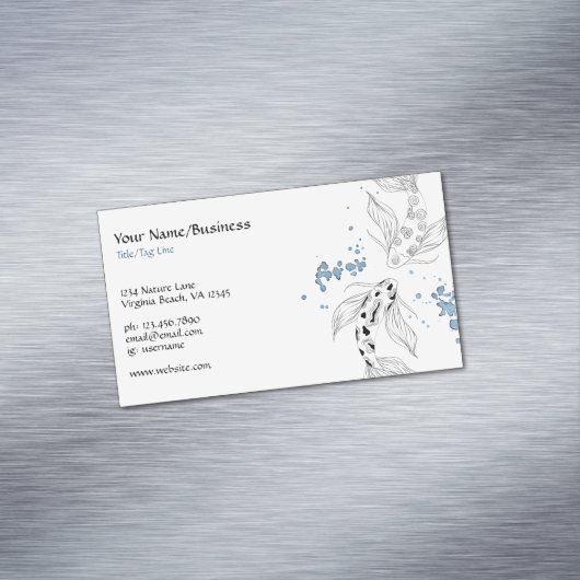 美しい日本のコイ魚が泳ぐ マグネット名刺 (インサイチュ)