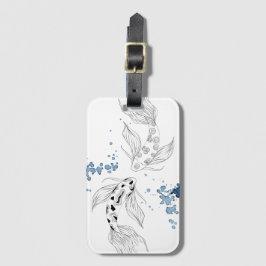 美しい日本のコイ魚が泳ぐ ラゲッジタグ