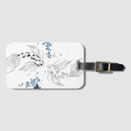 美しい日本のコイ魚が泳ぐ ラゲッジタグ