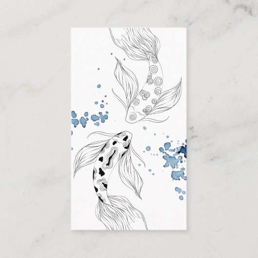 美しい日本のコイ魚が泳ぐ 名刺 (裏面)