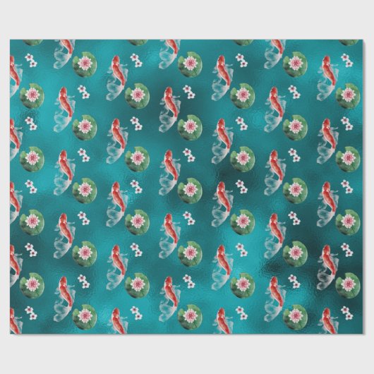 美しい日本のコイ魚さくらんぼ日本 ラッピングペーパー (フラット)