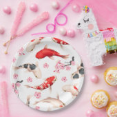 美しい日本のフローラ赤コイ魚 ペーパープレート (パーティー)