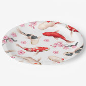 美しい日本のフローラ赤コイ魚 ペーパープレート (アングル)