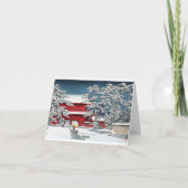 美しい日本の冬の寺院神社京都の風景 シーズンカード (裏面)