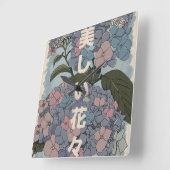 美しい日本の花 スクエア壁時計 (傾斜)