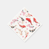 美しい日本の赤コイ魚 スタンダードカクテルナプキン (角)