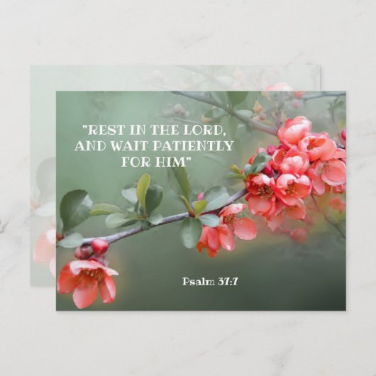 美しい日本的な花梨の装飾と聖書の引用 ポストカード (正面/裏面)