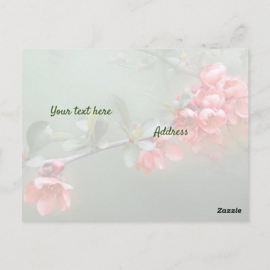 美しい日本的な花梨の装飾と聖書の引用 ポストカード (裏面)