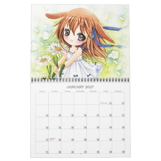 美しい日本製アニメの女の子のカレンダー2013年 カレンダー (1月 2027)